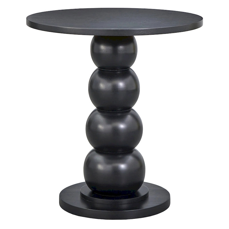 Table de bistrot ronde noire à pied central, 1-2 places