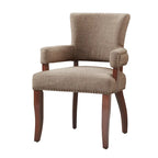 Chaise de salle à manger marron avec accoudoirs, un siège