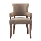 Chaise de salle à manger marron avec accoudoirs, un siège