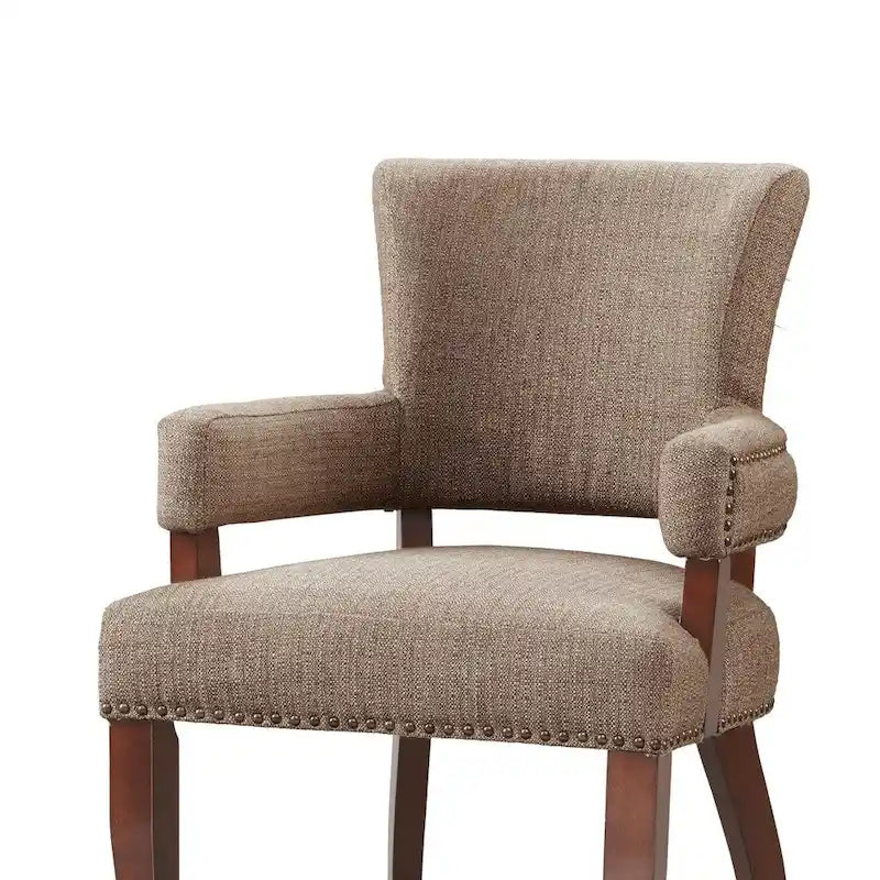 Chaise de salle à manger marron avec accoudoirs, un siège
