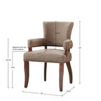 Chaise de salle à manger marron avec accoudoirs, un siège