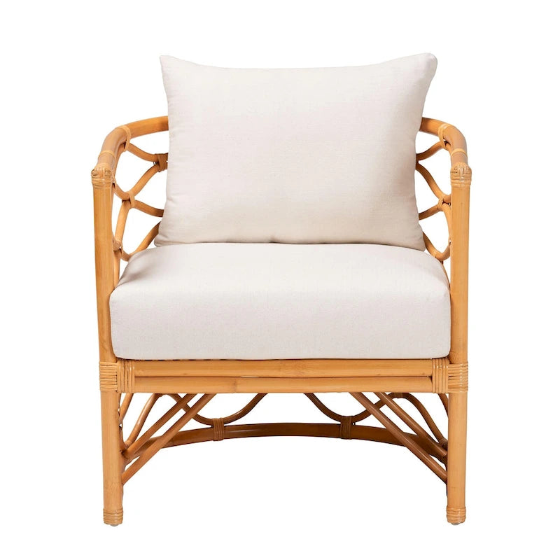 Fauteuil en rotin naturel, style bohème, une place
