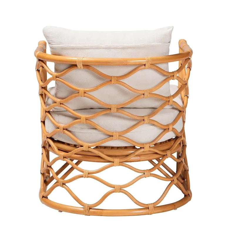 Fauteuil en rotin naturel, style bohème, une place
