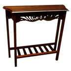 Console en acajou sculptée à la main, brun foncé, 1 pièce