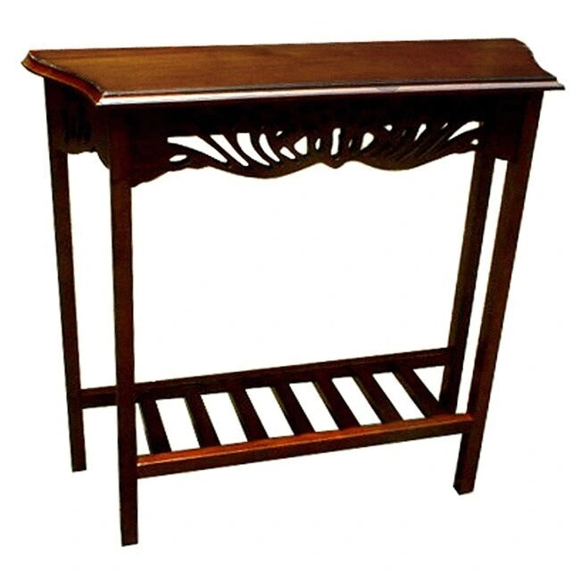 Console en acajou sculptée à la main, brun foncé, 1 pièce