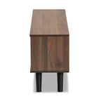 Meuble TV moderne bicolore gris et noyer