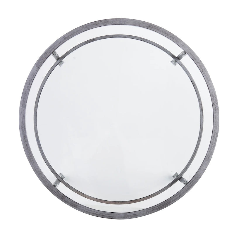 Table basse ronde argentée avec plateau et étagère en verre – Assemblage par 1 personne
