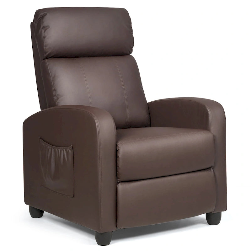 Fauteuil inclinable massant, une place, noir/marron/gris