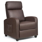 Fauteuil inclinable massant, une place, noir/marron/gris