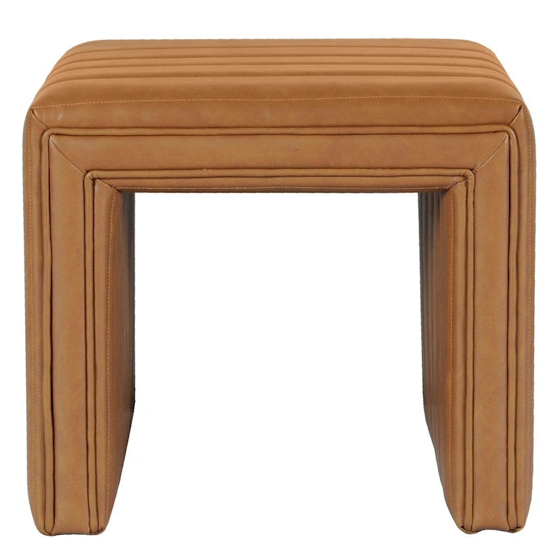 Ottoman carré touffeté capitonné – Boucle / Velours / Similicuir, 1 place
