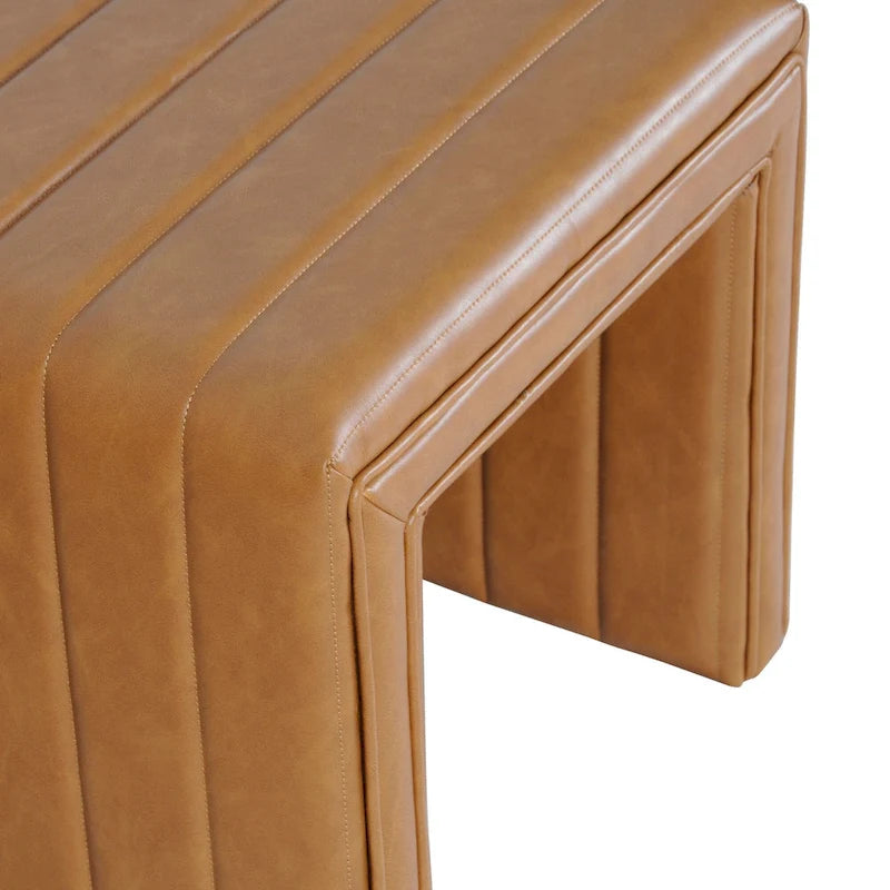 Ottoman carré touffeté capitonné – Boucle / Velours / Similicuir, 1 place