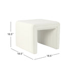 Ottoman carré touffeté capitonné – Boucle / Velours / Similicuir, 1 place
