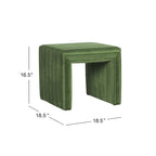 Ottoman carré touffeté capitonné – Boucle / Velours / Similicuir, 1 place