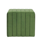 Ottoman carré touffeté capitonné – Boucle / Velours / Similicuir, 1 place