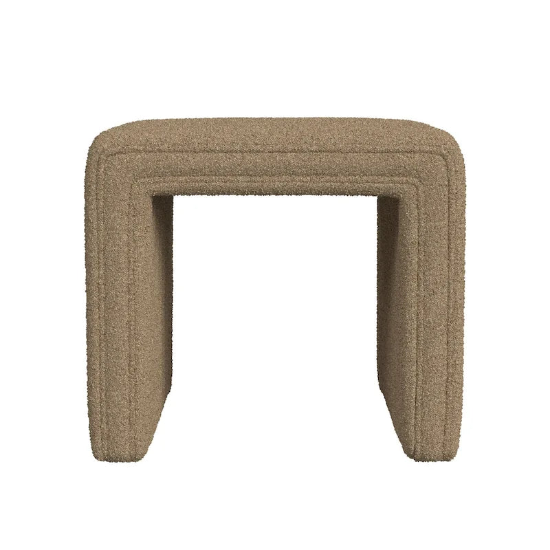 Ottoman carré touffeté capitonné – Boucle / Velours / Similicuir, 1 place