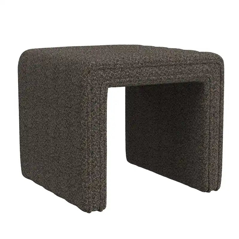 Ottoman carré touffeté capitonné – Boucle / Velours / Similicuir, 1 place
