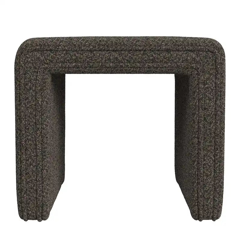 Ottoman carré touffeté capitonné – Boucle / Velours / Similicuir, 1 place