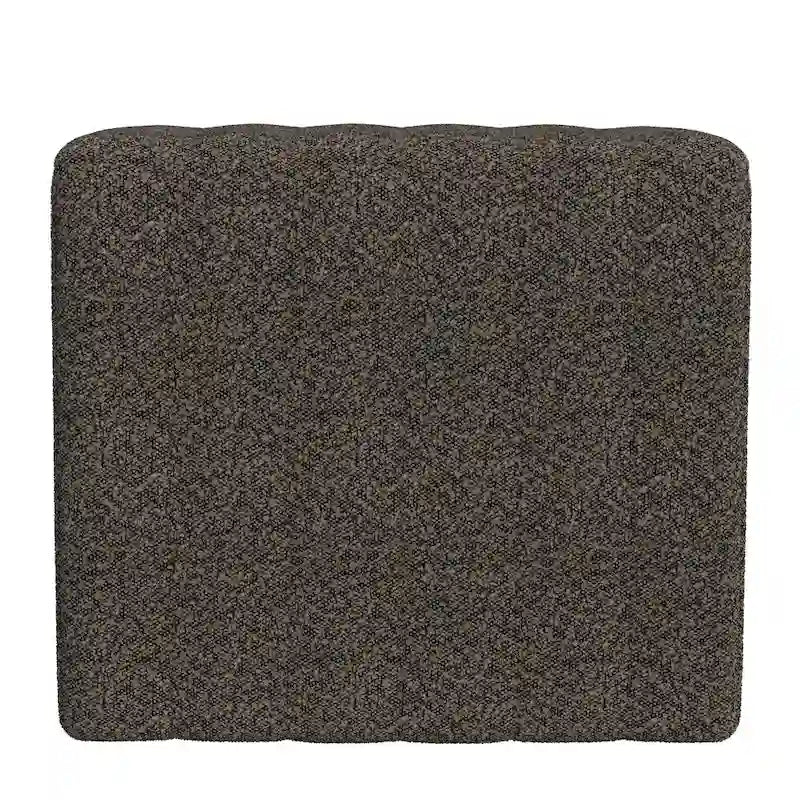 Ottoman carré touffeté capitonné – Boucle / Velours / Similicuir, 1 place