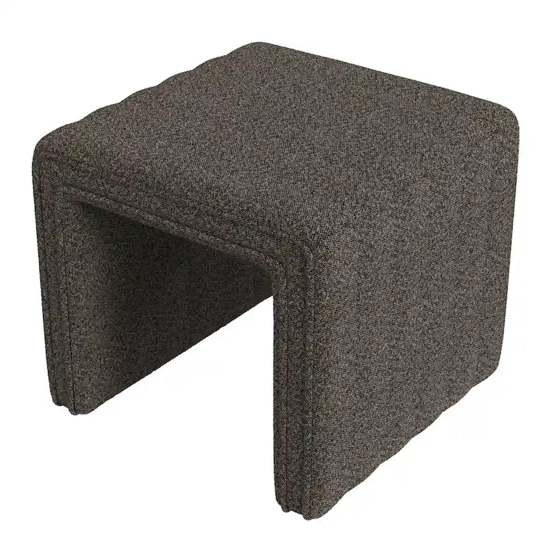 Ottoman carré touffeté capitonné – Boucle / Velours / Similicuir, 1 place