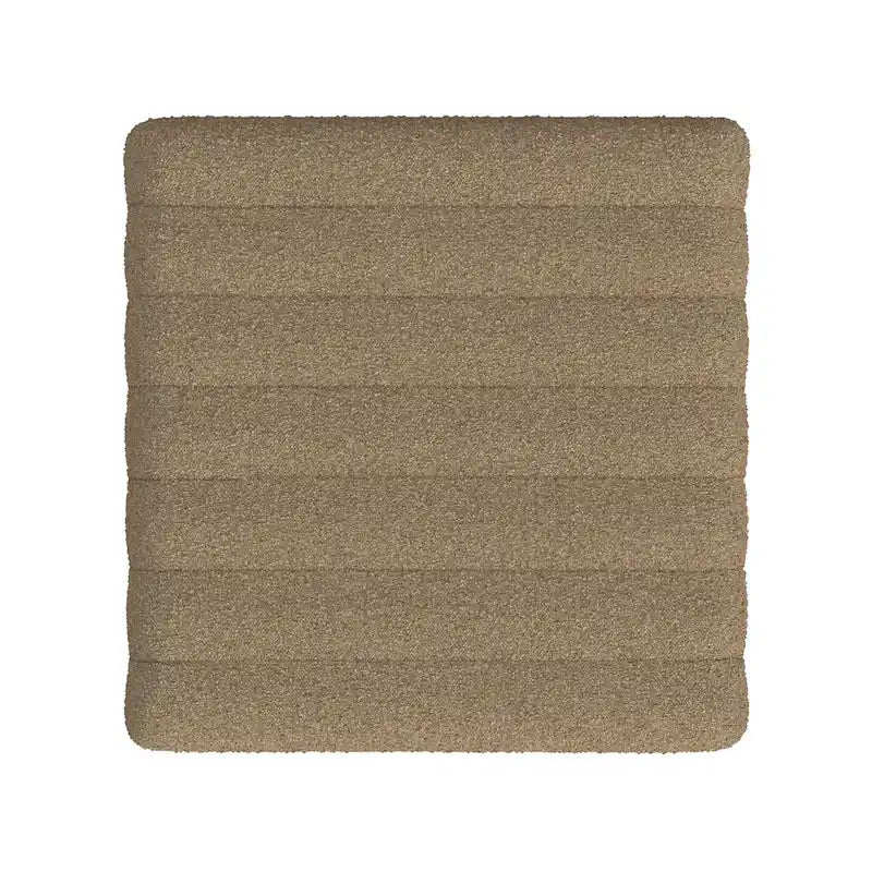 Ottoman carré touffeté capitonné – Boucle / Velours / Similicuir, 1 place