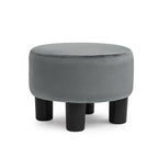 Repose-pieds rond en velours – Gris / Orange / Noir et Bleu / Rouge / Jaune, 1 place