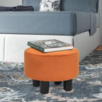 Repose-pieds rond en velours – Gris / Orange / Noir et Bleu / Rouge / Jaune, 1 place