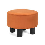 Repose-pieds rond en velours – Gris / Orange / Noir et Bleu / Rouge / Jaune, 1 place