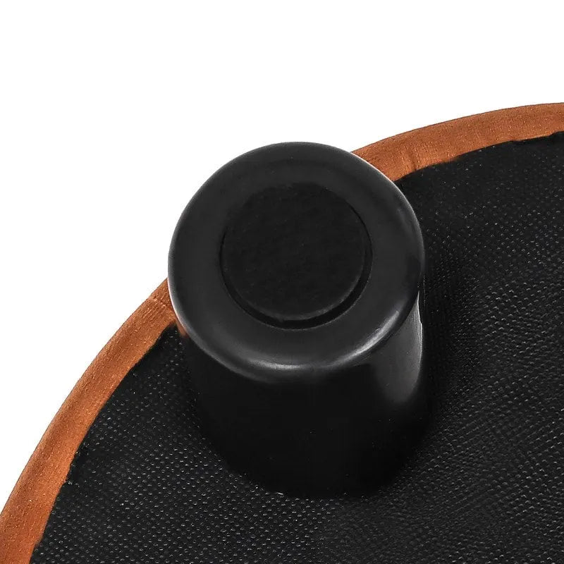 Repose-pieds rond en velours – Gris / Orange / Noir et Bleu / Rouge / Jaune, 1 place