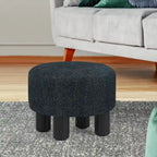 Repose-pieds rond en velours – Gris / Orange / Noir et Bleu / Rouge / Jaune, 1 place