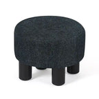 Repose-pieds rond en velours – Gris / Orange / Noir et Bleu / Rouge / Jaune, 1 place