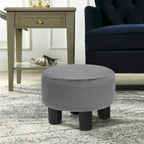 Repose-pieds rond en velours – Gris / Orange / Noir et Bleu / Rouge / Jaune, 1 place