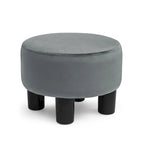 Repose-pieds rond en velours – Gris / Orange / Noir et Bleu / Rouge / Jaune, 1 place
