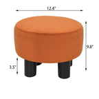 Repose-pieds rond en velours – Gris / Orange / Noir et Bleu / Rouge / Jaune, 1 place