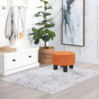 Repose-pieds rond en velours – Gris / Orange / Noir et Bleu / Rouge / Jaune, 1 place