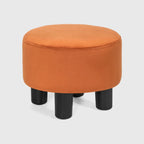 Repose-pieds rond en velours – Gris / Orange / Noir et Bleu / Rouge / Jaune, 1 place