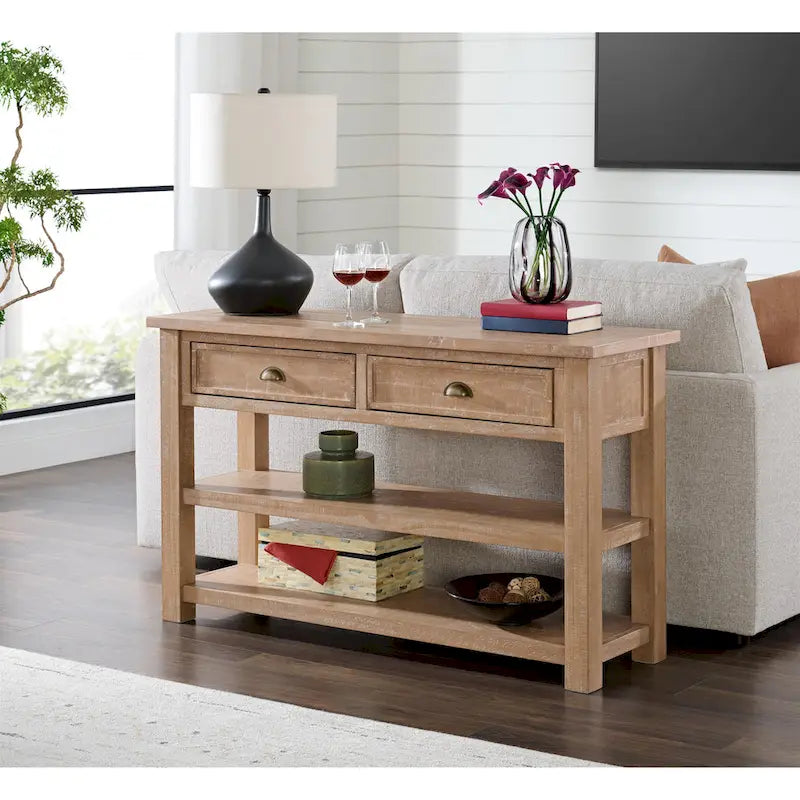 Table console de canapé à 2 tiroirs, multicolore, pour 1