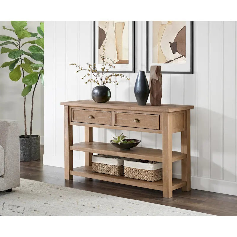 Table console de canapé à 2 tiroirs, multicolore, pour 1