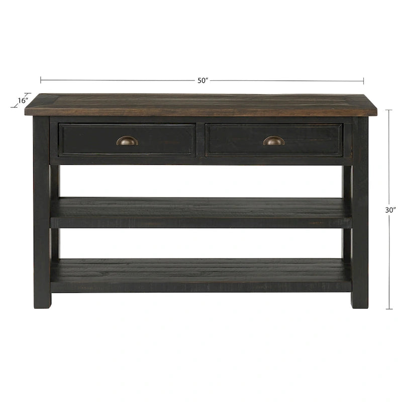 Table console de canapé à 2 tiroirs, multicolore, pour 1