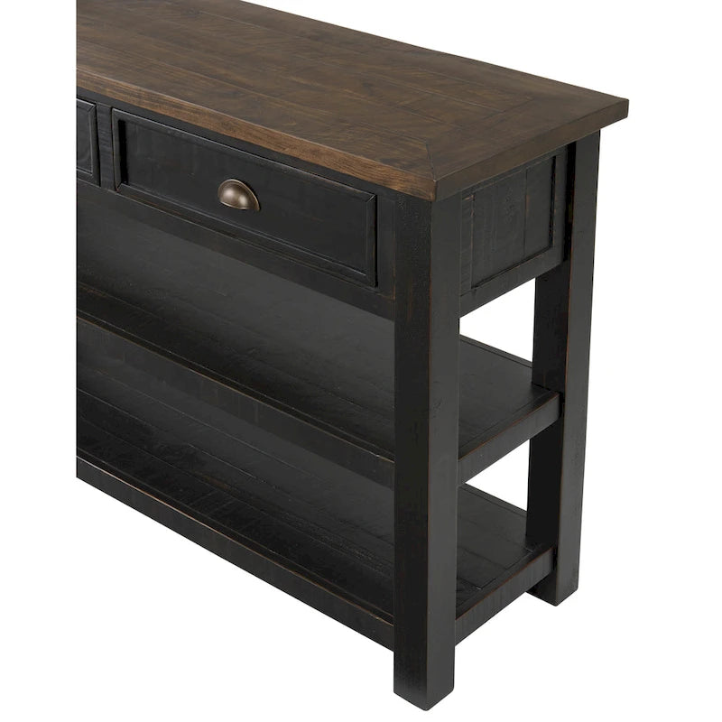 Table console de canapé à 2 tiroirs, multicolore, pour 1