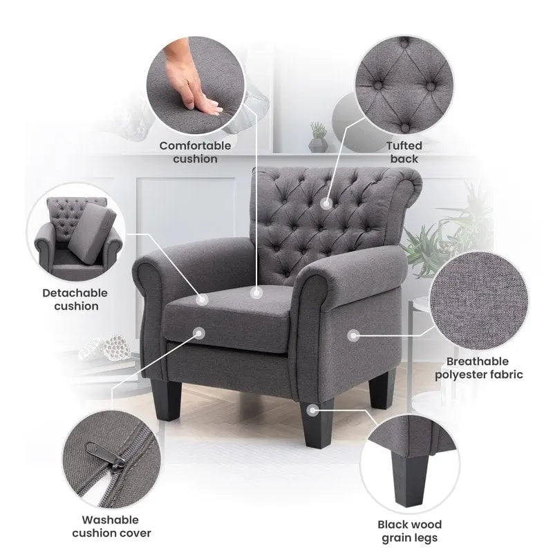 Fauteuil d'appoint capitonné multicolore, 1 ou 2 places