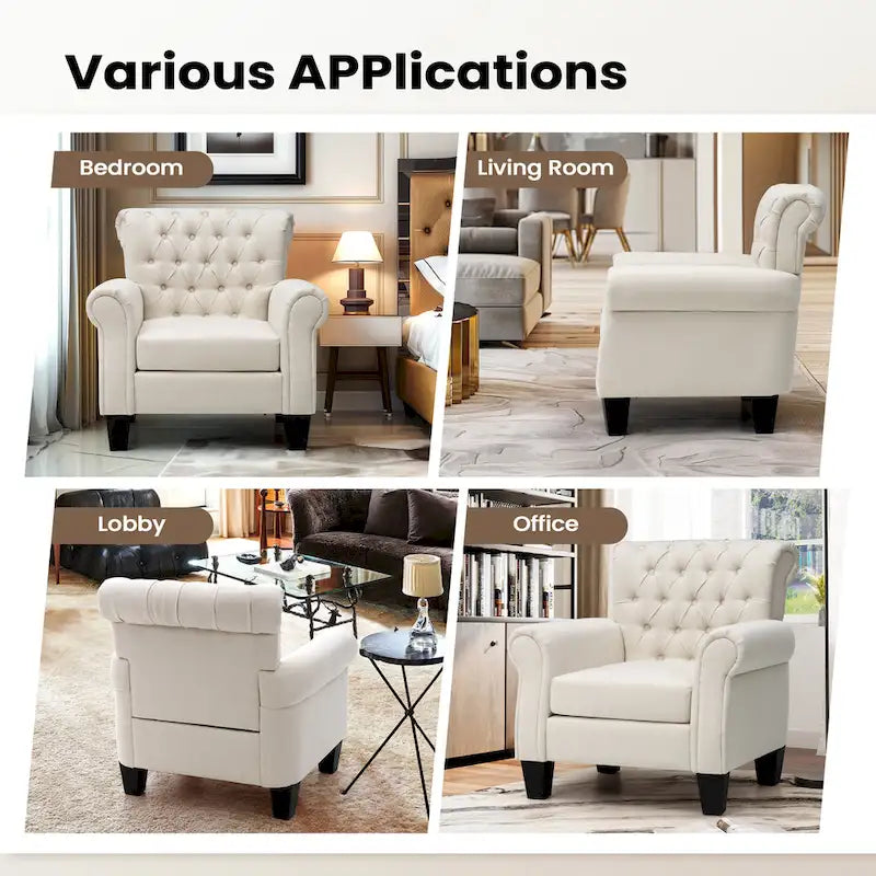 Fauteuil d'appoint capitonné multicolore, 1 ou 2 places