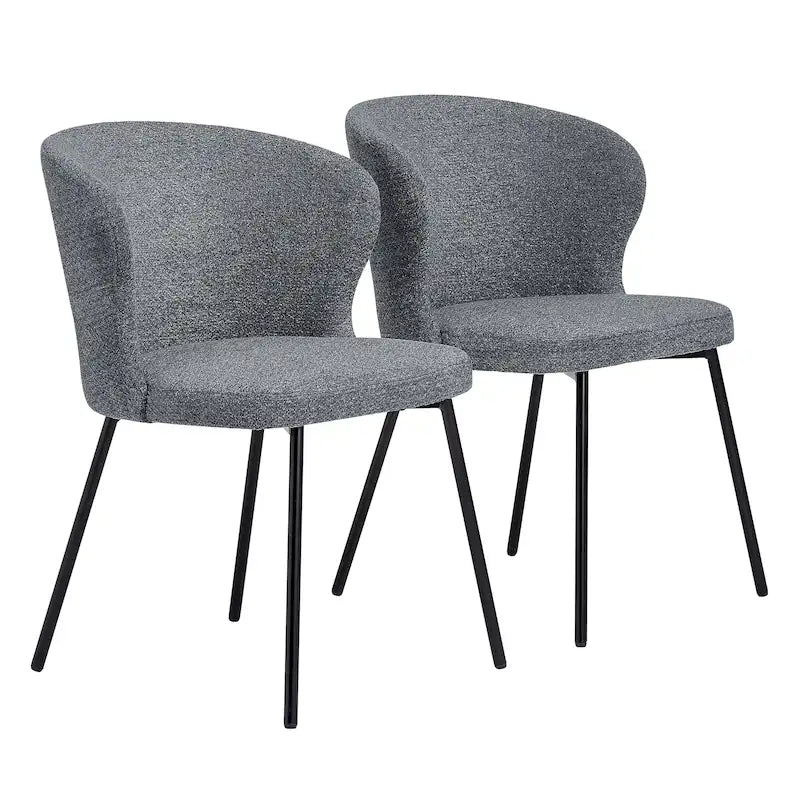 Chaise de salle à manger sans accoudoirs Vert/Beige/Gris/Bleu foncé/Blanc cassé/Marron, style moderne, lot de 2