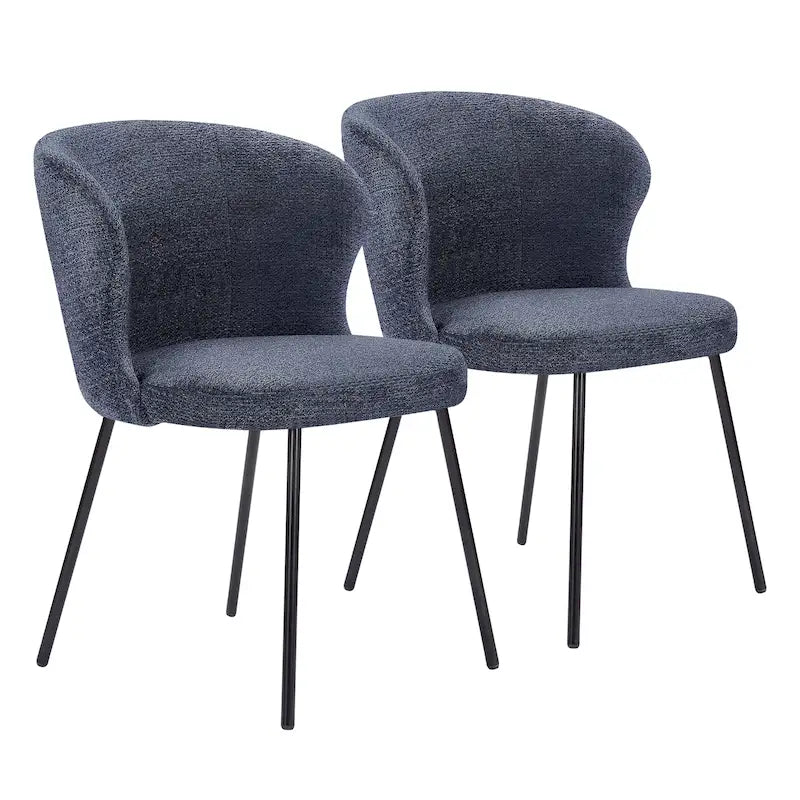Chaise de salle à manger sans accoudoirs Vert/Beige/Gris/Bleu foncé/Blanc cassé/Marron, style moderne, lot de 2