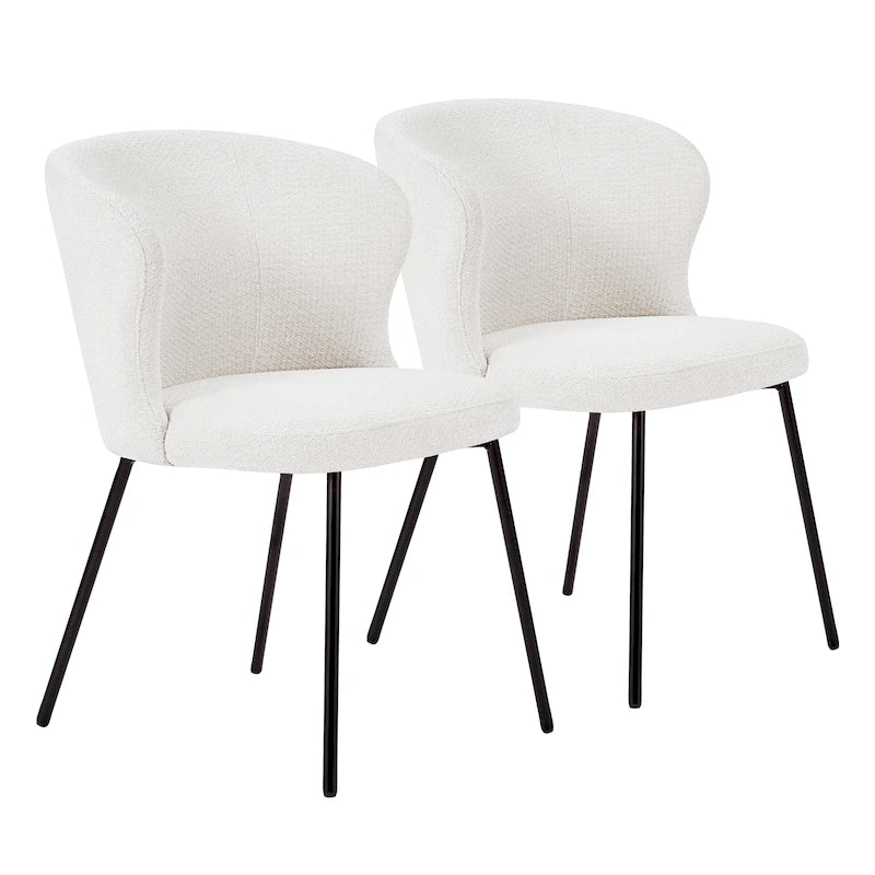 Chaise de salle à manger sans accoudoirs Vert/Beige/Gris/Bleu foncé/Blanc cassé/Marron, style moderne, lot de 2