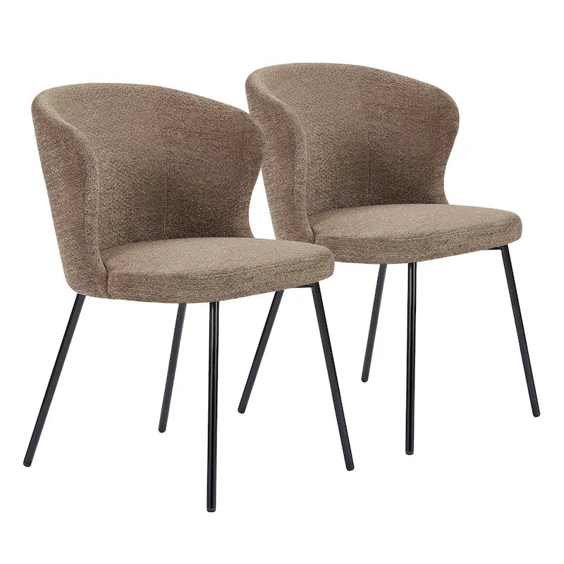 Chaise de salle à manger sans accoudoirs Vert/Beige/Gris/Bleu foncé/Blanc cassé/Marron, style moderne, lot de 2