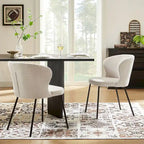 Chaise de salle à manger sans accoudoirs Vert/Beige/Gris/Bleu foncé/Blanc cassé/Marron, style moderne, lot de 2