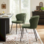 Chaise de salle à manger sans accoudoirs Vert/Beige/Gris/Bleu foncé/Blanc cassé/Marron, style moderne, lot de 2