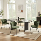 Chaise de salle à manger sans accoudoirs Vert/Beige/Gris/Bleu foncé/Blanc cassé/Marron, style moderne, lot de 2