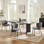 Chaise de salle à manger sans accoudoirs Vert/Beige/Gris/Bleu foncé/Blanc cassé/Marron, style moderne, lot de 2