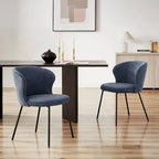 Chaise de salle à manger sans accoudoirs Vert/Beige/Gris/Bleu foncé/Blanc cassé/Marron, style moderne, lot de 2